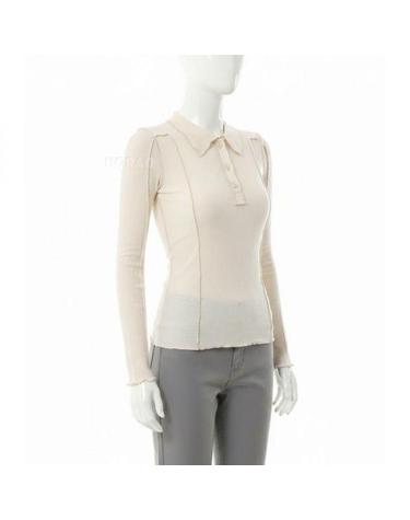 베이스레인지 26 Omato Polo Long Sleeve Tee in Off White TTOMPLCRSU26 오마토 폴로 티셔츠