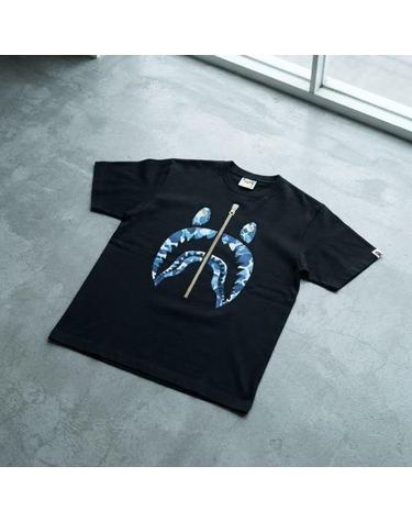 베이프 ABC 카모 샤크 티셔츠 M BLACK BLUE 001TEL301008MBK9