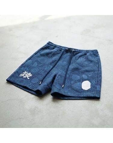 베이프 재패니즈 인디고 아트 카모 릴렉스드 핏 스웨트 쇼츠 M INDIGO 001SPM301304MING