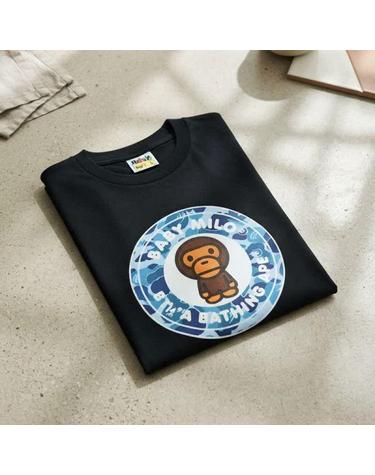 베이프 ABC 카모 마일로 비지 웍스 티셔츠 M BLACK BLUE 002TEL801003MBK9