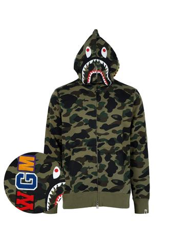 베이프 26SS 그린 1ST 카모 샤크 후드 집업 자켓 001ZPM301007M GREEN