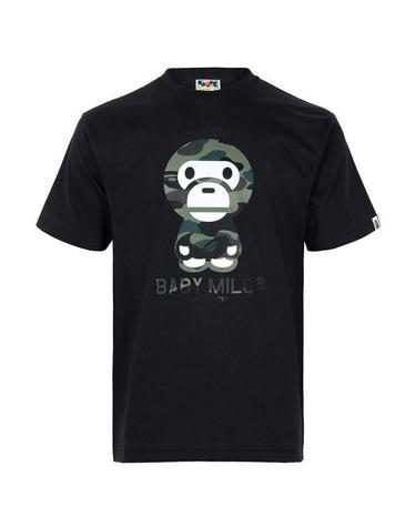 베이프 블랙 그린 퍼스트 카모 베이비 마일로 티셔츠 002TEM301006M BLACK GREEN
