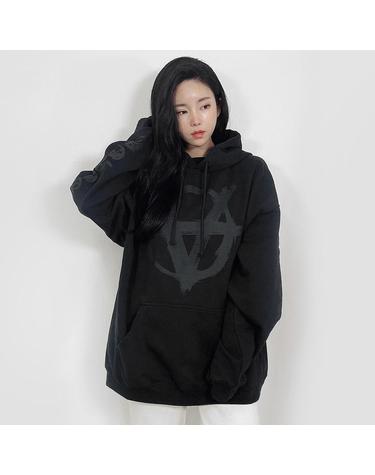 베트멍 FW 더블 아나키 로고 오버사이즈 후드티 블랙 UA53HD340B