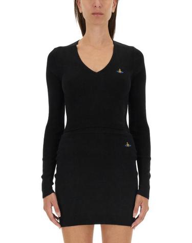 비비안웨스트우드 Bea 베아 크롭 V넥 가디건 1803004W Y001V N401 BLACK DOM