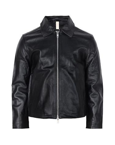 선플라워 26SS 블랙 클래식핏 램스킨 숏 자켓 6027 BLACK