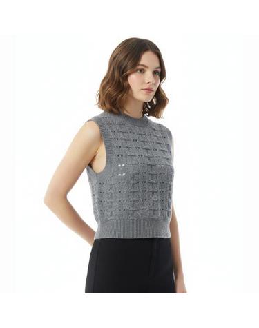 세실리아 반센 BRISA VEST HERITAGE LACE KNIT LIGHTGREY 325KNI53001 브리사 헤리티지 레이스 니트 베스트
