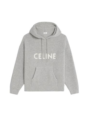셀린느 니트CELINE 셀린느 립드 울 후드 스웨터 그레이