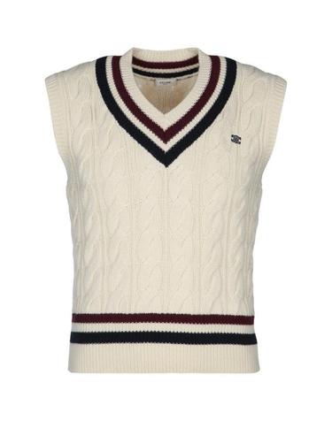 25SS 셀린느 니트 베스트 RY0BMD062FZV1 ECRU BURGUNDY NAVY DOM