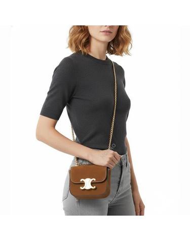 셀린느 MINI CHAIN CLAUDE IN NUBUCK CALFSKIN 10L843GS1 02CM 누벅 카프스킨 클로드 체인 숄더 백