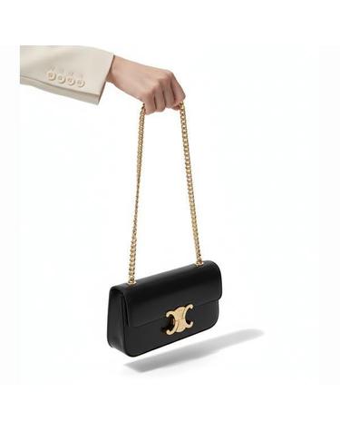 셀린느 CLAUDE CHAIN SHOULDER BAG IN SHINY CALFSKIN 115203BF4 38NO 샤이니 카프스킨 클로드 체인 숄더백