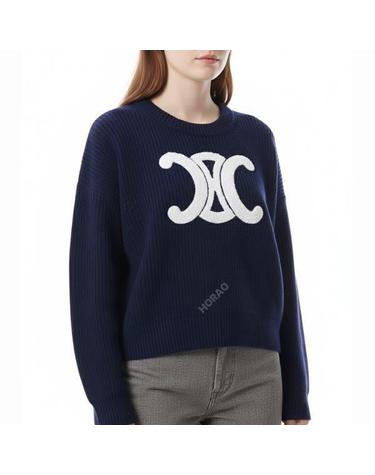 셀린느 CREW NECK SWEATER IN RIBBED WOOL RY0GS423P 07MR 리브드 울 크루넥 스웨터