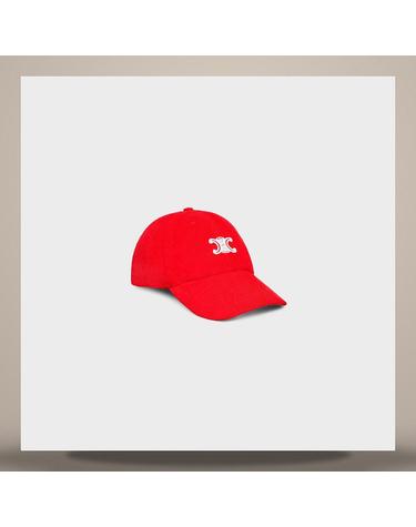 셀린느 비비엔느 캡 코듀로이 레드화이트 AA0HX2U6927RW