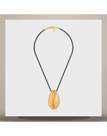 셀린느 CELINE 데필레 쉘 목걸이 골드 피니시 브라스 실크 블랙 골드 B10903N2538DK