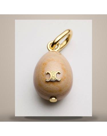 셀린느 CELINE 참 스톤 에그 보티치노 골드 피니시 브라스 에크루 골드 B10783F6460EC