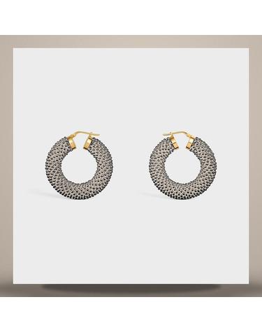 셀린느 CELINE 데필레 볼드 후프 글래스 비즈 골드 피니시 브라스 블랙 골드 B109Z3Q1938DK