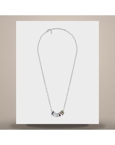 셀린느 CELINE 볼트 목걸이 에나멜 스트라스 로듐 피니시 브라스 실버 멀티컬러 B10G74W7135OV
