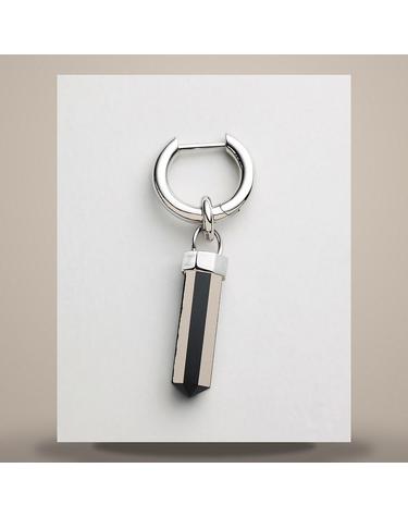 셀린느 CELINE 참 펜듈럼 귀걸이 오닉스 로듐 피니시 브라스 블랙 실버 B10GC3P0836BL