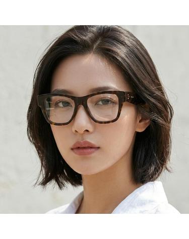 셀린느 안경테 CL50014I 052 명품 반투명 호피 사각 뿔테 데일리 패션