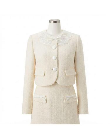 셀프 포트레이트 26FW Boucle Lace Collar Jacket PF26002J CREAM 부클 레이스 칼라 자켓