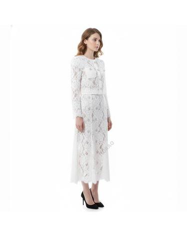 셀프포트레이트 LACE EMBELLISHED MIDI DRESS RS25053MBWWHITE 레이스 장식 미디 드레스