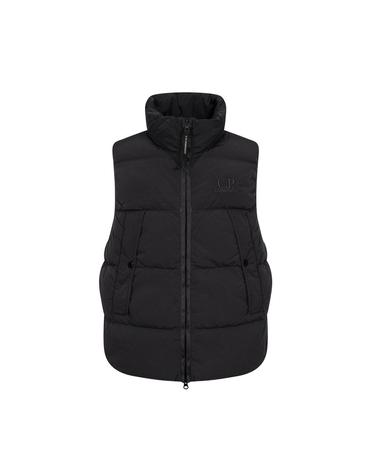 25FW 로고 자수 패딩 조끼 블랙 19CMVE149A 005904G 999