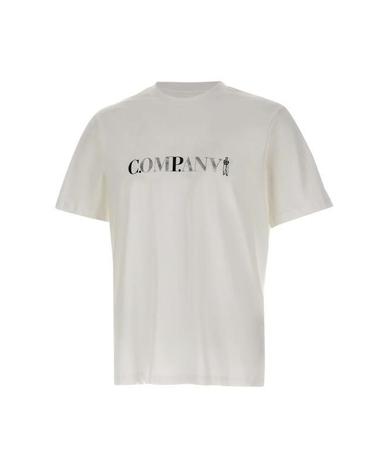 26SS 씨피 컴퍼니 30 1 저지 숏슬리브 로고 티셔츠 20CMTS085A 005100W 103 GAUZE WHITE DOM