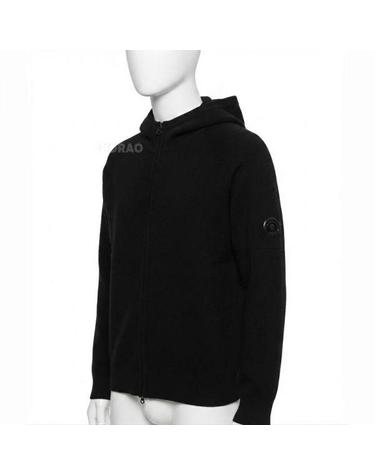 CP컴퍼니 26FW Lambswool Lens Knitted Zipped Hooded Sweater 21CMKN097A 110149A 999 램스울 렌즈 니트 지퍼 스웨터
