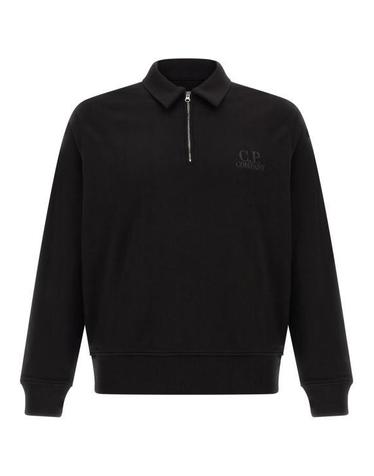 26FW 씨피 컴퍼니 다이애그널 레이즈드 플리스 폴로 셔츠 21CMSS026A 005086W 999 BLACK D