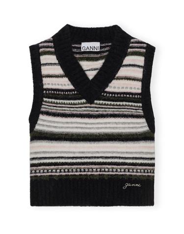 24FW GANNI 가니 Black Stripe Vest 스트라이프 니트 베스트 K2327