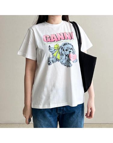 GANNI 가니 푸들 반팔티 화이트 T4334 151