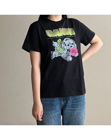 GANNI 가니 푸들 반팔티 블랙 T4333 252