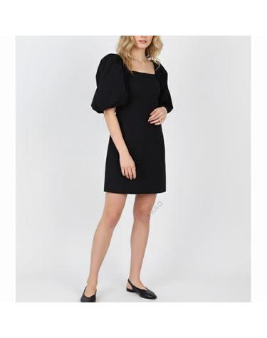 가니 BLACK COTTON POPLIN PUFF SLEEVE MINI DRESS F8827 099 코튼 포플린 퍼프 슬리브 미니 드레스