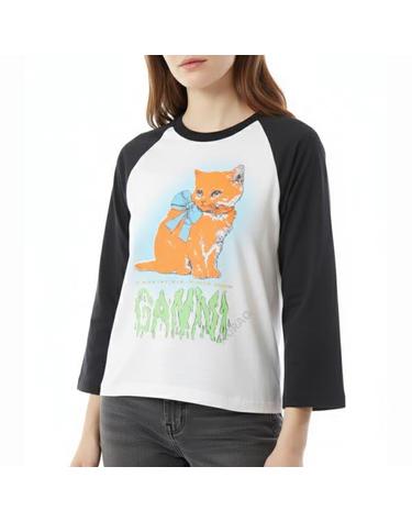 가니 White Cropped Kitty Tshirt T4341 151 화이트 크롭 키티 티셔츠