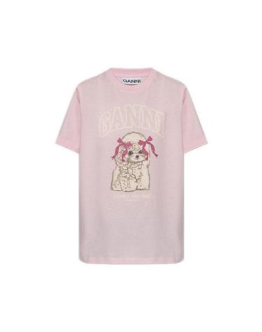 가니 핑크 푸들 반팔 티셔츠 A1050062 868
