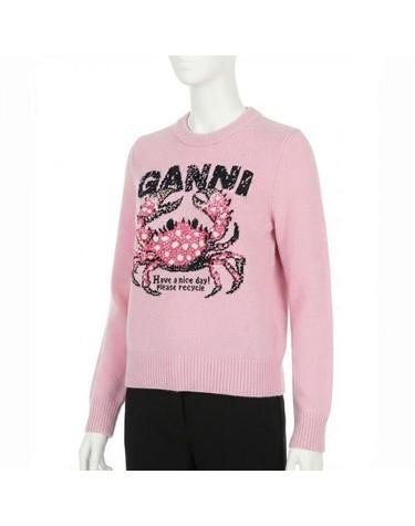 가니 26FW Graphic Wool C랩 Sweater A1150008 868 그래픽 울 크랩 스웨터