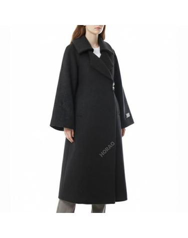 가니 Grey Doubleface Wool Laceup Coat W0505 252 그레이 더블 페이스 울 레이스 업 코트