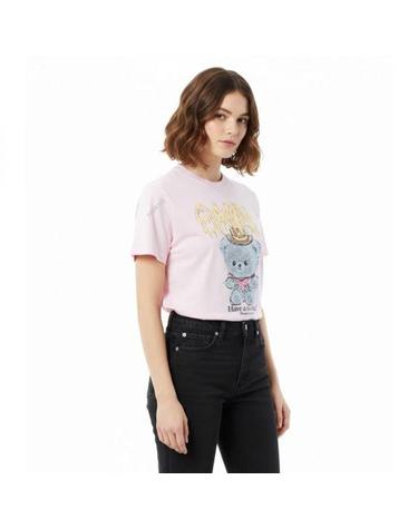 가니 26 PINK BASIC COTTON JERSEY TEDDY RELAXED TSHIRT A1050074 868 핑크 테디베어 프린트 베이직 저지 티셔츠