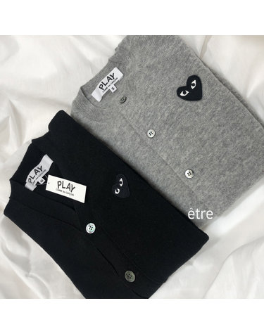26FW 꼼데가르송 가디건 여성용 블랙와펜 플레이 울 카디건