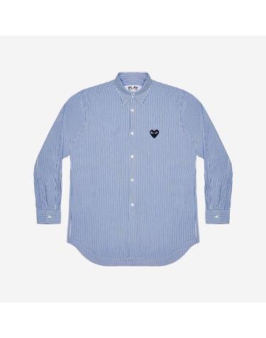 COMME DES GARCONS 꼼데가르송 블랙하트 와펜 스트라이프 셔츠 AZ B017 051 1 P1B017 AX 1