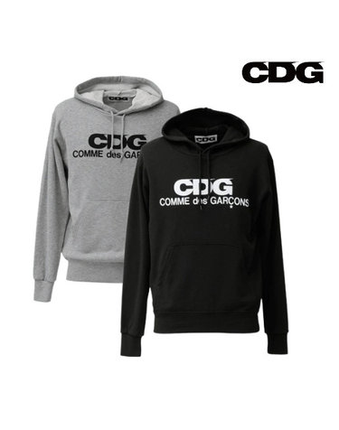 CDG 후드 스웨트셔츠 블랙 그레이 SZT0010511