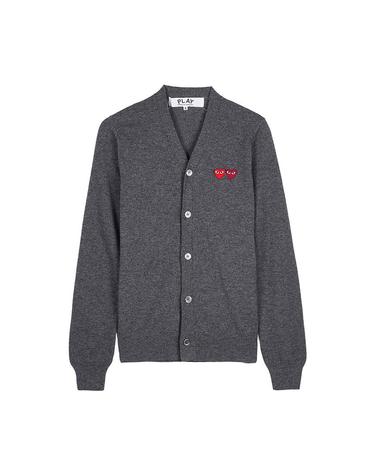 꼼데가르송SS26 공용 더블 하트 가디건 AZ N058 051 GREY