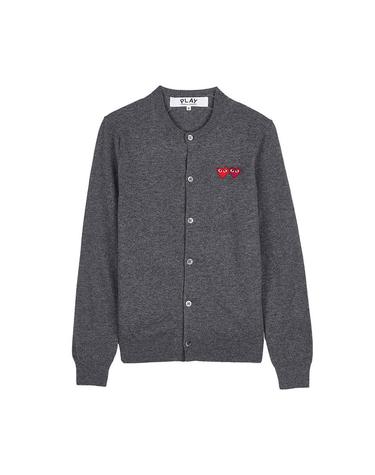 꼼데가르송SS26 공용 더블 하트 가디건 AZ N057 051 GREY