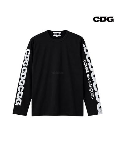 CDG 꼼데가르송 로고 프린티드 롱슬리브 티셔츠1 블랙 SZT007051