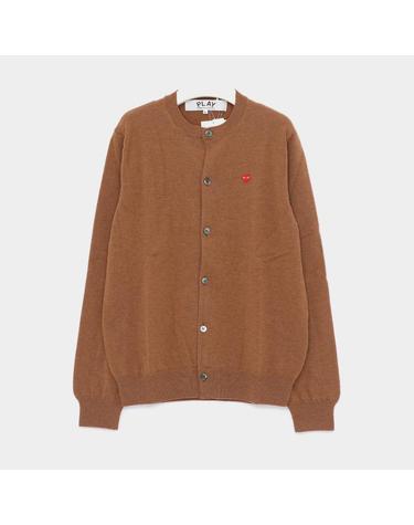 꼼데가르송 26FW 미니 레드 하트 패치로고 울 크루넥 여성 가디건 AX N079 051 3
