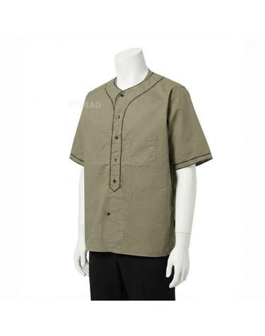 나이젤카본 26 REPEAT BASEBALL SHIRT SHORT SLEEVE COTTON TWILL 80520011002 170 리피트 코튼 트윌 베이스볼 반팔 셔츠