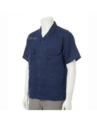 나이젤카본 26 REPEAT OPEN COLLAR SHIRT LINEN INDIGO 80520011011 206 리피트 린넨 인디고 오픈 칼라 셔츠
