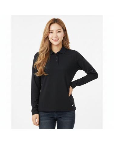 나이키 여성 골프 드라이핏 빅토리 롱슬리브 카라 폴로 DH2316 010