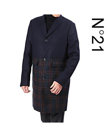 N21 N021 3093 0150 체크패턴 울 코트