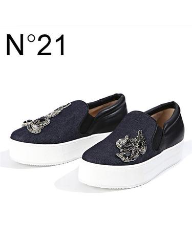 N21 8687 BLUE 주얼리 장식 슬립온