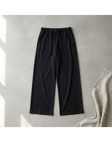 뉴발란스 NBMLG3W612 여성 에센셜 골지 와이드바지 팬츠 BLACK 19